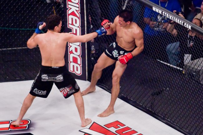 11 April 2009: Frank "The Legend" Shamrock, of San Jose, Calif., fights against Nick Diaz, of Stockton, Calif., during the nights main event at Strikeforce