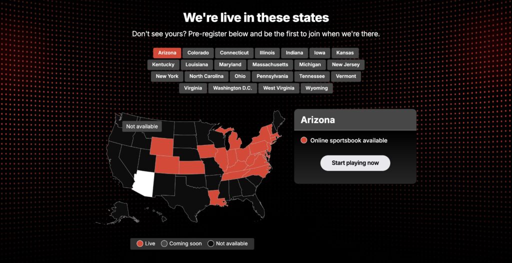 Fanatics Sportsbook Available States