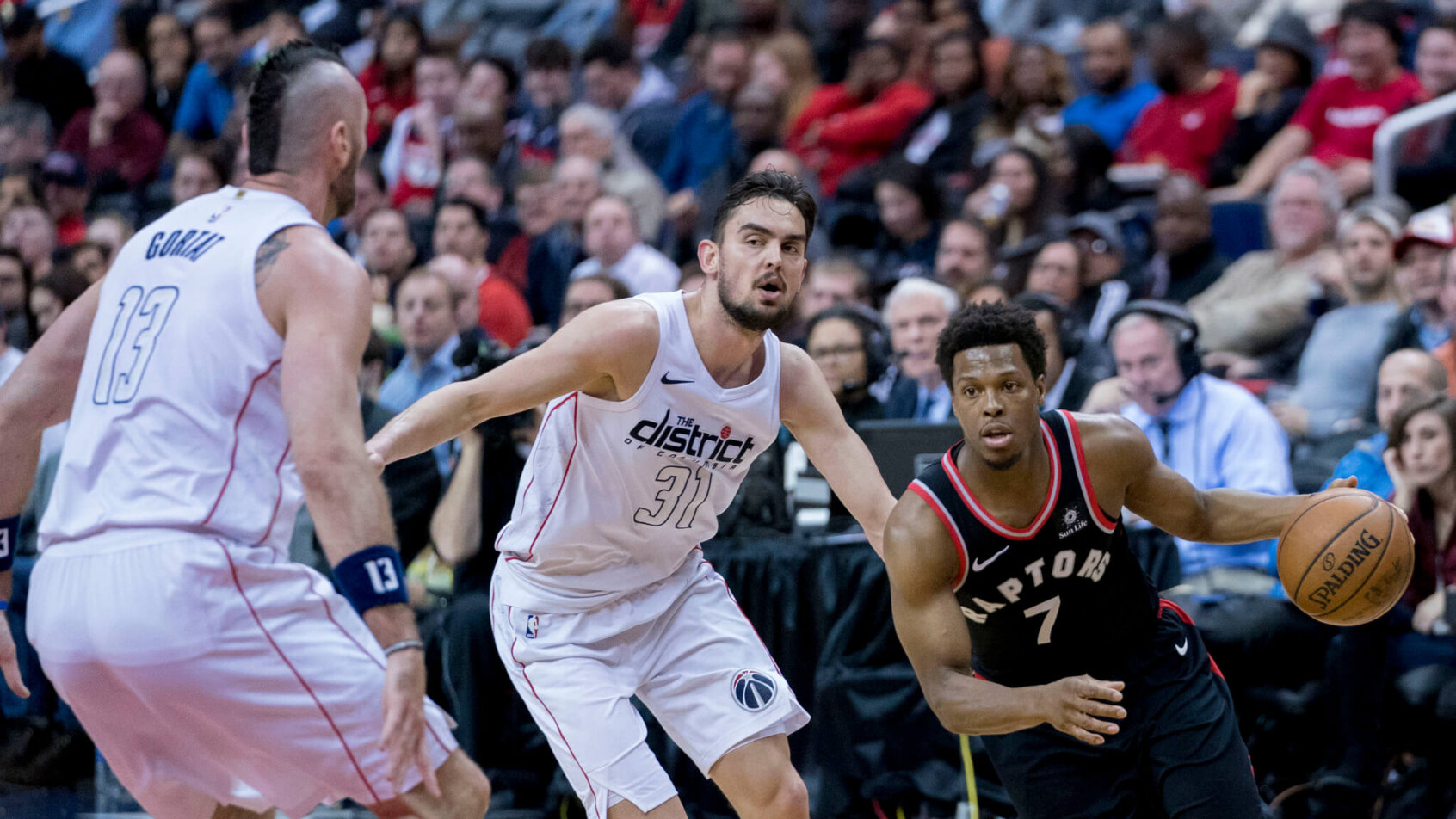 Toronto Raptors guard Kyle Lowry drives to the basket.