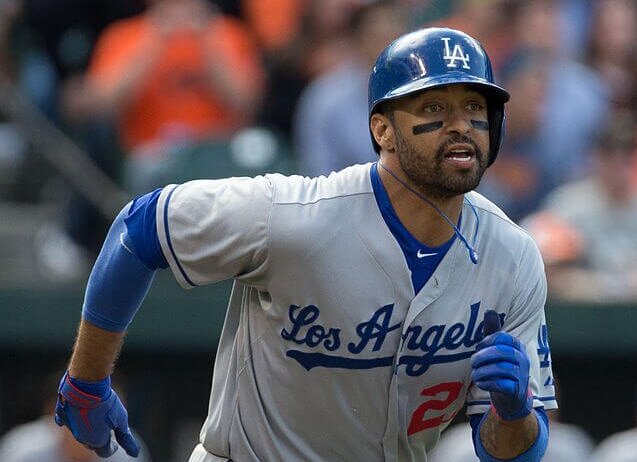 Matt Kemp runs out a hit