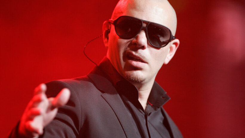 Pitbull on stage.