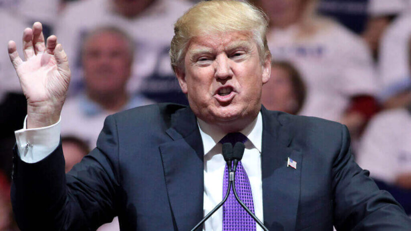 Donald Trump orating
