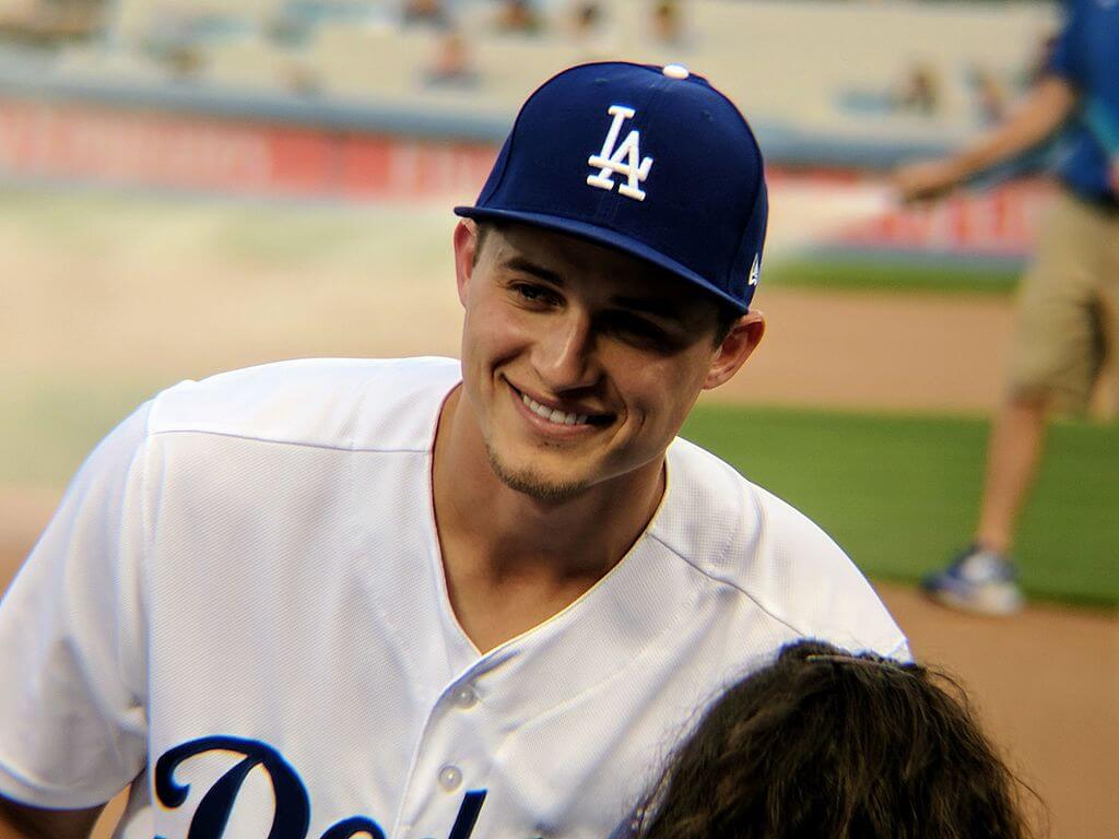 Corey Seager smiling for the camera