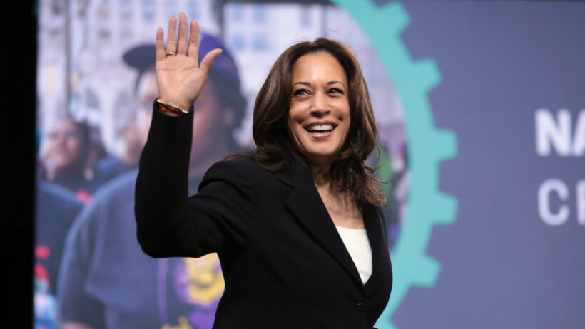 Kamala Harris waving