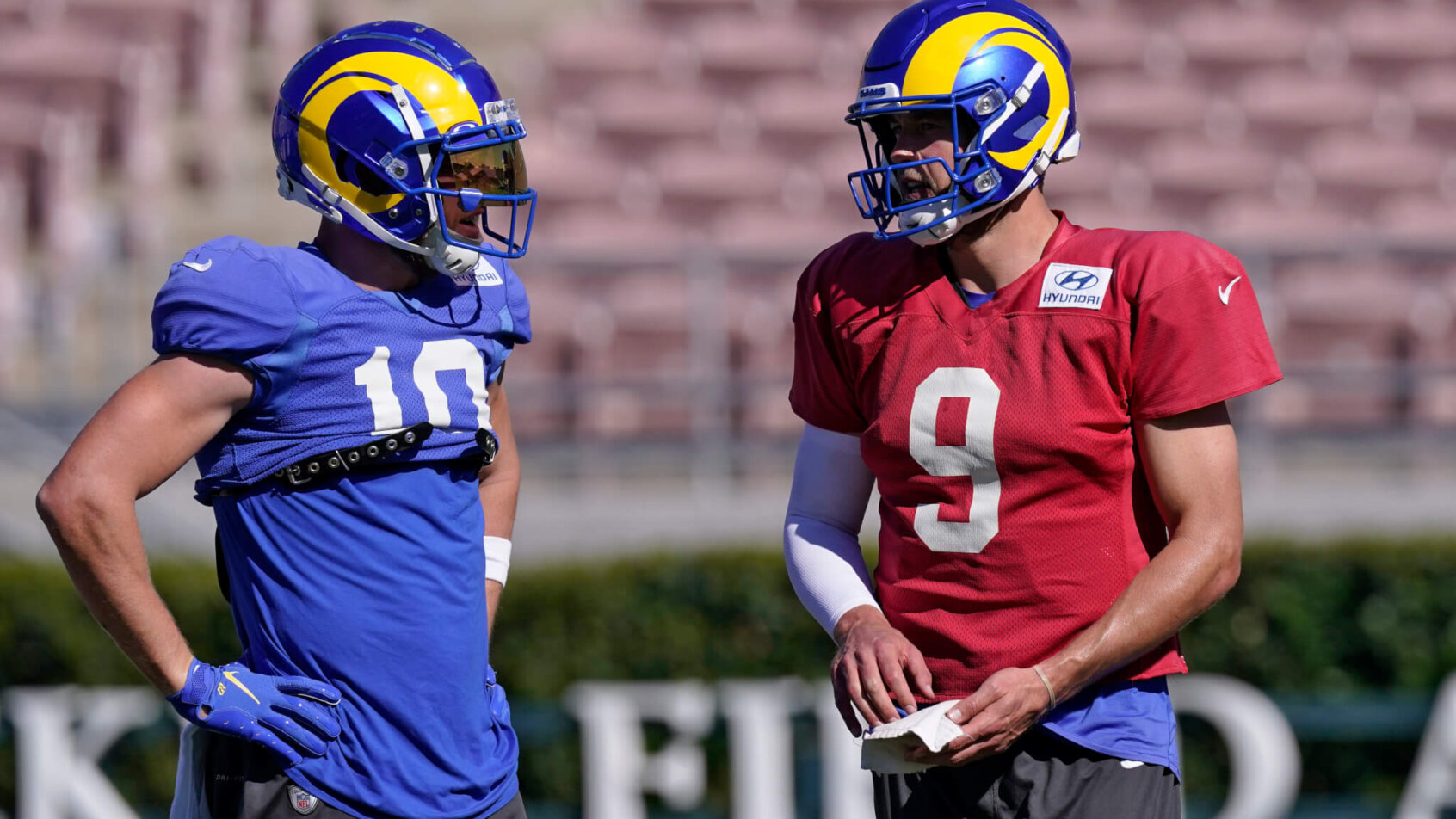 Kupp and Stafford practice