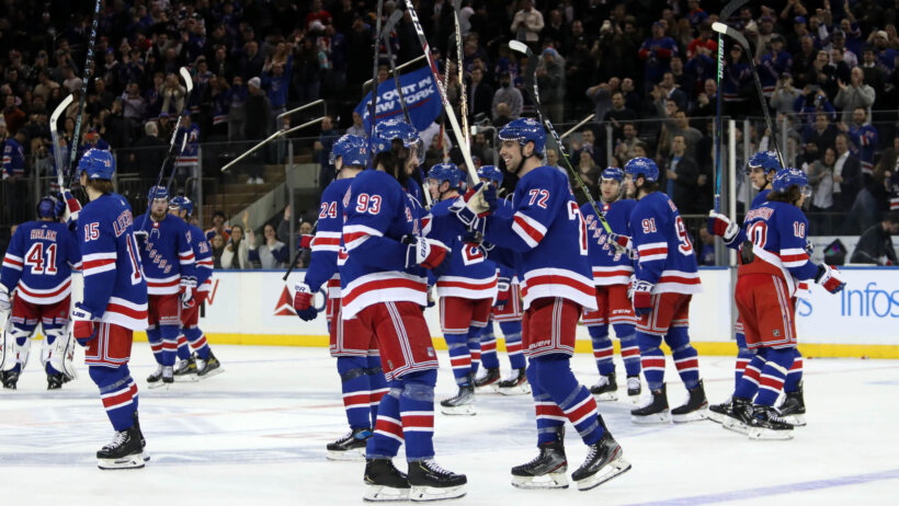 Rangers players celebrating