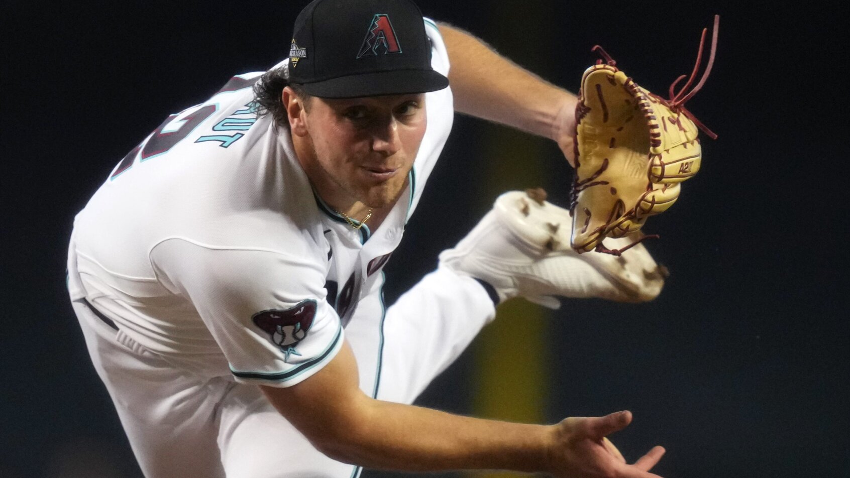 Arizona Diamondbacks starting pitcher Brandon Pfaadt throwing a pitch