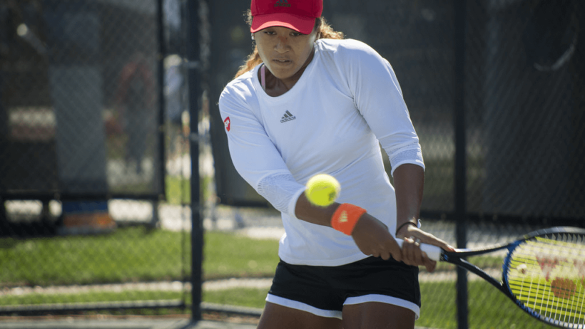 Naomi Osaka practicing