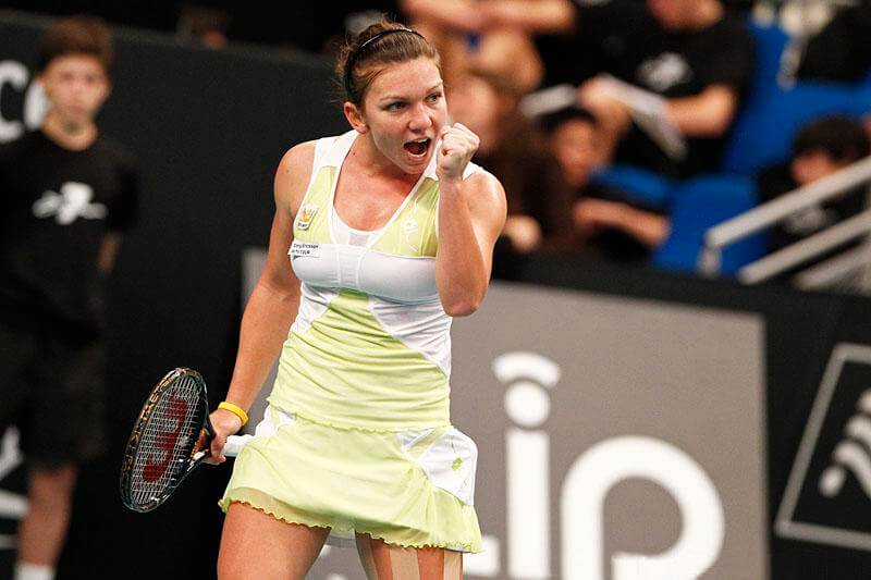 Simona Halep celebrating