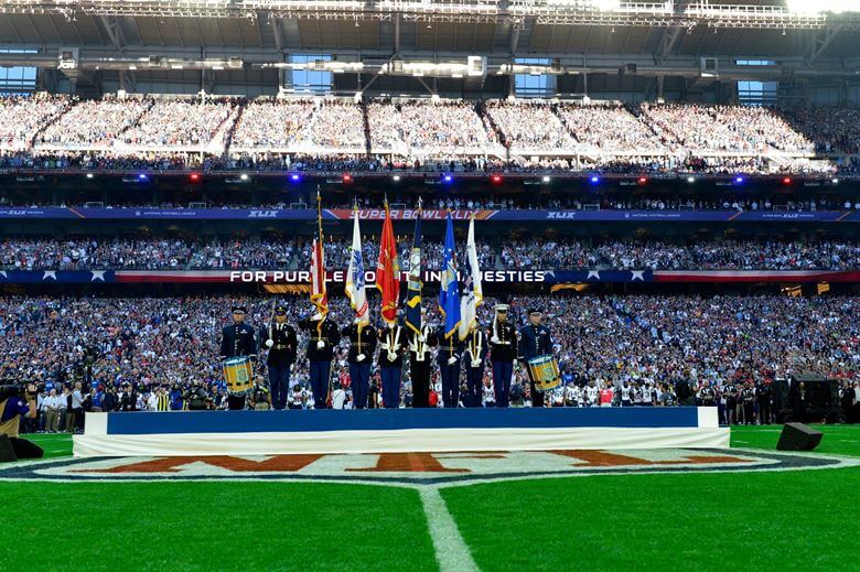 Super Bowl national anthem singing.