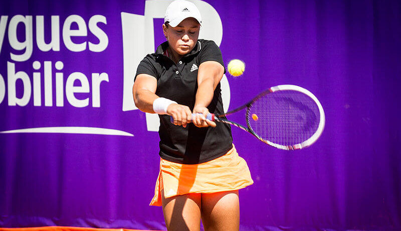 Ashleigh Barty returns a serve.