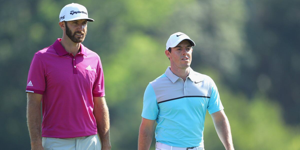 Dustin Johnson and Rory McIlroy on course